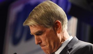 Sen. Mark Udall gives his concession speech at the Colorado Democrats&#39; party at the Westin in Denver, Colo., Tuesday, Nov. 4, 2014. (AP Photo/The Colorado Springs Gazette, Jerilee Bennett) MAGAZINES OUT