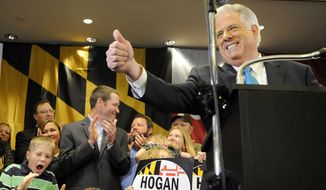 Republican Maryland Gov.-elect Larry Hogan speaks to supporters after beating Democrat Anthony Brown in the state&#39;s gubernatorial race Wednesday in Annapolis. (Associated Press)