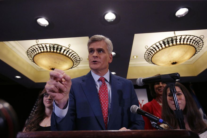 In this photo taken Nov. 4, 2014, Louisiana Republican Senate candidate Rep. Bill Cassidy, R-La. speaks to supporters during his election night watch party in Baton Rouge, La. Republicans have promised Cassidy a seat on the Senate&#39;s energy committee if he defeats Sen. Mary Landrieu in the state&#39;s runoff election next month. The move undercuts one of Landrieu&#39;s chief campaign arguments, that voters in the state with a robust oil and gas industry need her and her seniority on the committee.  (AP Photo/Gerald Herbert)