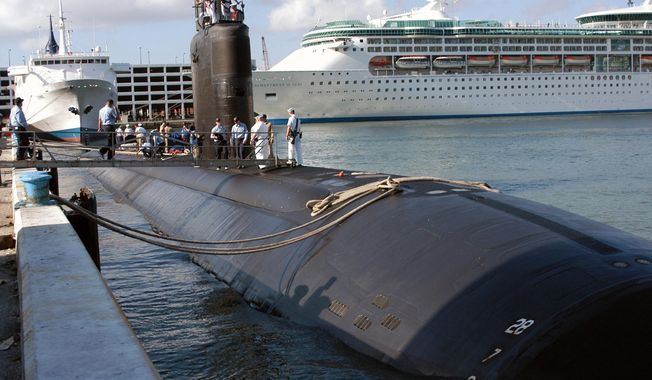The USS Miami (SSN 755) arrives in port in Fort Lauderdale, Fla., on April 26, 2004. (Associated Press/U.S. Navy, Petty Officer 2nd Class Kevin Langford) **FILE**