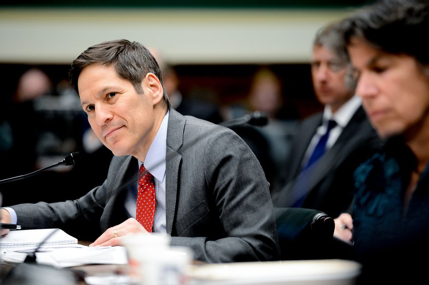 Centers for Disease Control and Prevention Director Dr. Thomas R. Frieden speaks at a House Subcommittee on Oversight and Investigations hearing on Capitol Hill for an update to the U.S. public health response to the Ebola Outbreak, Washington, D.C., Tuesday, November 18, 2014. (Andrew Harnik/The Washington Times)