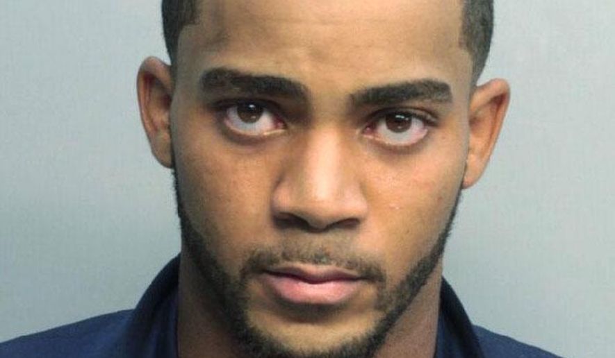 This arrest photo made available by the Miami Beach Police Dept. shows Jacksonville Jaguars player Dwayne Gratz on Sunday, Nov. 16, 2014. He was arrested for disorderly intoxication and trespassing. He was released on a $1,500  bail. (AP Photo/Miami Beach Police Dept.)