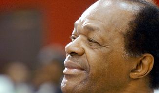 Marion Barry (1936-2014), former mayor of Washington, D.C., listens to speeches at the awards luncheon of the National Conference of Black Mayors in 2002 in Jackson, Mississippi, his native state. (AP Photo/Rogelio Solis)