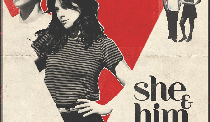 This photo provided by Columbia Records shows the cover of the album, "Classics," by She & Him, musicians, Zooey Deschanel and M. Ward. The album releases Tuesday, Dec. 2, 2014. (AP Photo/Columbia Records)