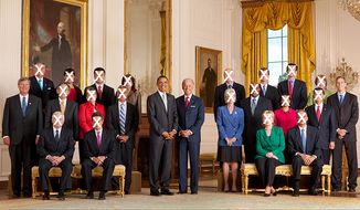 President Barack Obama and Vice President Joe Biden pose with the full Cabinet for an official group photo in the East Room of the White House on Sept. 10, 2009.Seated from left: Defense Secretary Robert M. Gates, Treasury Secretary Timothy F. Geithner, Secretary of State Hillary Rodham Clinton and Attorney General Eric H. Holder, Jr.Standing second row, from left: Agriculture Secretary Tom Vilsack, Energy Secretary Steven Chu, Homeland Security Secretary Janet Napolitano, White House Chief of Staff Rahm Emanuel, Health and Human Services Secretary Kathleen Sebelius, U.S. Trade Representative Ron Kirk, U.S. Permanent Representative to the United Nations Susan E. Rice, Veterans Affairs Secretary Eric K. Shinseki, and Education Secretary Arne Duncan.Back row, from left: Transportation Secretary Ray LaHood, Environmental Protection Agency Administrator Lisa P. Jackson, Commerce Secretary Gary Locke, Labor Secretary Hilda L. Solis, Interior Secretary Ken Salazar, Housing and Urban Development Secretary Shaun Donovan, Office of Management and Budget Director Peter Orszag, and Council of Economic Advisers Chair Christina Romer.   (Official White House Photo by Chuck Kennedy)This official White House photograph is being made available only for publication by news organizations and/or for personal use printing by the subject(s) of the photograph. The photograph may not be manipulated in any way and may not be used in commercial or political materials, advertisements, emails, products, or promotions that in any way suggests approval or endorsement of the President, the First Family, or the White House. 