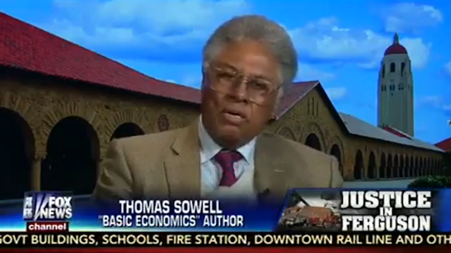 Economist Thomas Sowell said Tuesday night that the &quot;hands up, don&#x27;t shoot&quot; rallying cry out of Ferguson that has since been adopted by members of the Congressional Black Caucus reminds him of the &quot;big lie&quot; doctrine favored by Adolf Hitler&#x27;s propaganda czar, Joseph Goebbels. (Real Clear Politics)
