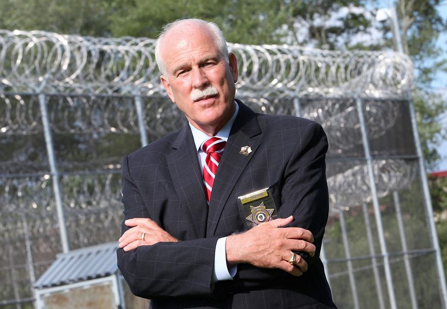 Bristol County Sheriff Thomas M. Hodgson emphasized the symbolism of using inmates to help build the border wall. (Associated Press) 