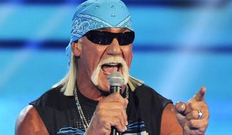 Hulk Hogan speaks at Spike TV&#39;s Video Game Awards in Culver City, Calif., Dec. 10, 2011. (Associated Press) ** FILE **