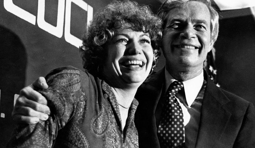 FILE - In this June 7, 1978, file photo, Congressman Thad Cochran embraces his wife, Rose, as he greets supporters after winning the GOP nomination in his race for the U.S. Senate, in Jackson, Miss. Rose Cochran died Friday, Dec. 12, 2014, at a hospice facility after a long battle with dementia, the senator's spokesman, Chris Gallegos, said. She was 73. (AP Photo/TS, File)
