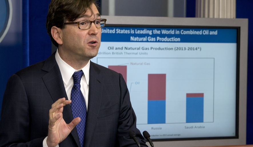 Council of Economic Advisers Chairman Jason Furman speaks about the economy during the White House daily news briefing at the White House in Washington, Tuesday, Dec. 16, 2014. (Associated Press) **FILE**