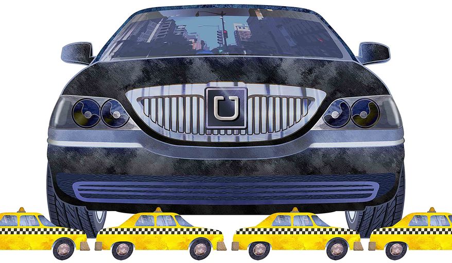 Uber Service Superior to Taxis Illustration by Greg Groesch/The Washington Times