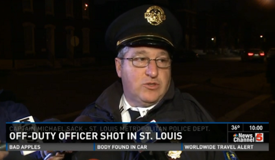 St. Louis Police Captain Michael Sack said a 28-year-old officer, who has been with the department for four years, remained in critical condition Saturday after being shot multiple times in his personal vehicle by an unknown assailant. (KSDK)