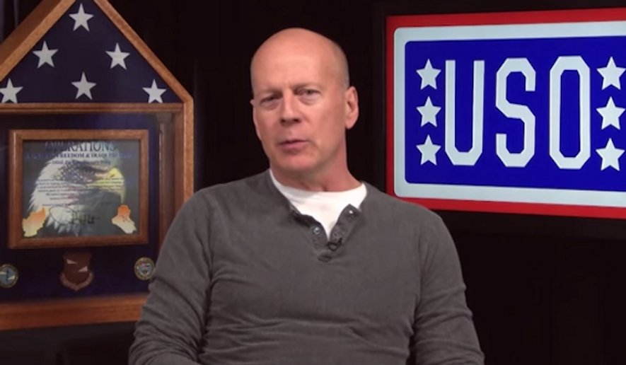 Bruce Willis posted a video message on the United Service Organizations&#39; website Thursday, reminding Americans to appreciate the military members spending this holiday season overseas. (YouTube/USO4Troops)