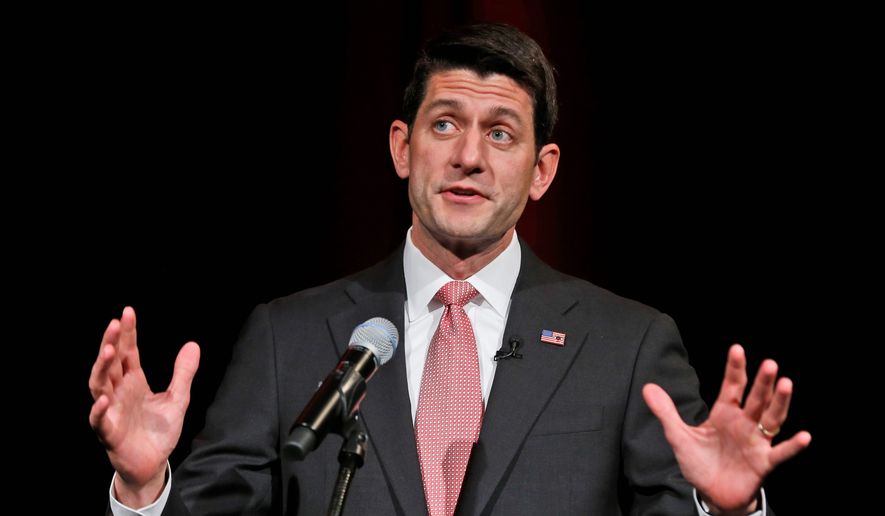 Rep. Paul Ryan is among eight Republican lawmakers gathering at the U.S. Capitol on Tuesday to mark “Tax Day Eve.” (Associated Press)