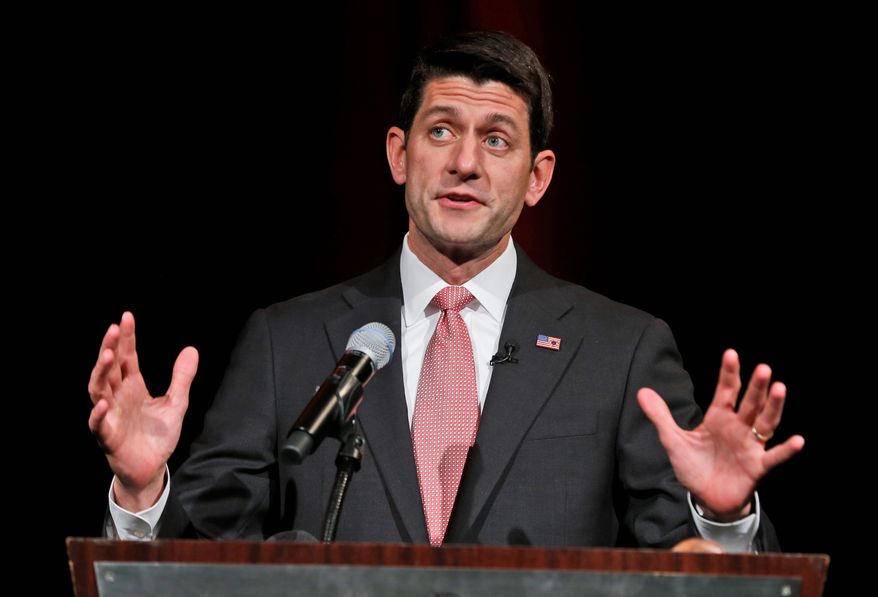 Rep. Paul Ryan is among eight Republican lawmakers gathering at the U.S. Capitol on Tuesday to mark “Tax Day Eve.” (Associated Press)