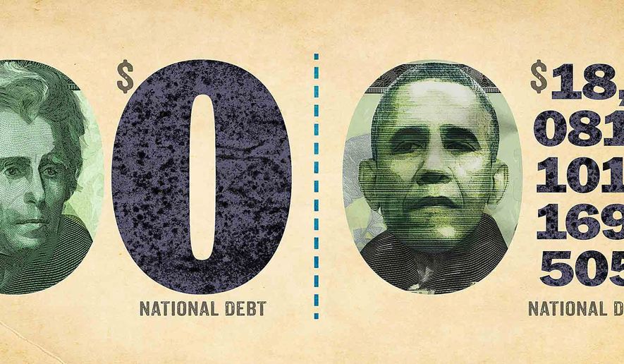 National Debt Comparison (Illustration by Greg Groesch/The Washington Times)