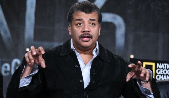 Neil deGrasse Tyson speaks on stage at the National Geographic Channel 2015 Winter TCA on Wednesday, Jan. 7, 2015, in Pasadena, Calif. (Photo by Richard Shotwell/Invision/AP) ** FILE **