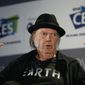Musician Neil Young speaks during a session at the International CES Wednesday, Jan. 7, 2015, in Las Vegas. (AP Photo/John Locher)