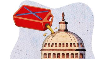 Gasoline Capitol Dome Illustration by Greg Groesch/The Washington Times