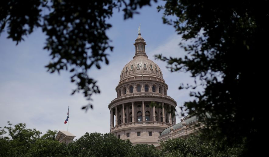 In This July 30, 2013, file photo, the dome of the Texas State Capital is seen through trees on the final day a special session, in Austin, Texas. (AP Photo/Eric Gay, File)