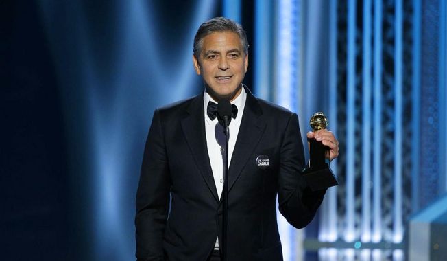 In this image released by NBC, George Clooney accepts the Cecil B. DeMille Award at the 72nd Annual Golden Globe Awards on Sunday, Jan. 11, 2015, at the Beverly Hilton Hotel in Beverly Hills, Calif. (AP Photo/NBC, Paul Drinkwater) ** FILE **