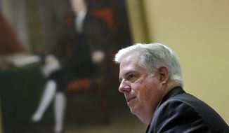 Maryland Gov.-Elect Larry Hogan addresses members of the state senate in Annapolis, Md., Wednesday, Jan. 14, 2015, the first day of the 2015 legislative session. (AP Photo/Patrick Semansky)