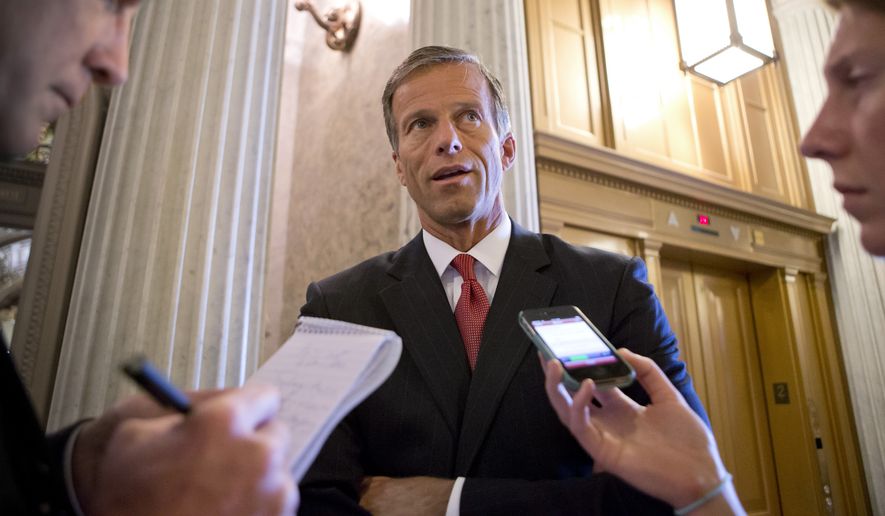 Sen. John Thune of South Dakota said it would be politically treacherous for Republicans to refuse to pass the homeland security bill, especially amid a spate of attacks and plots by Islamist terrorists. (Associated Press)
