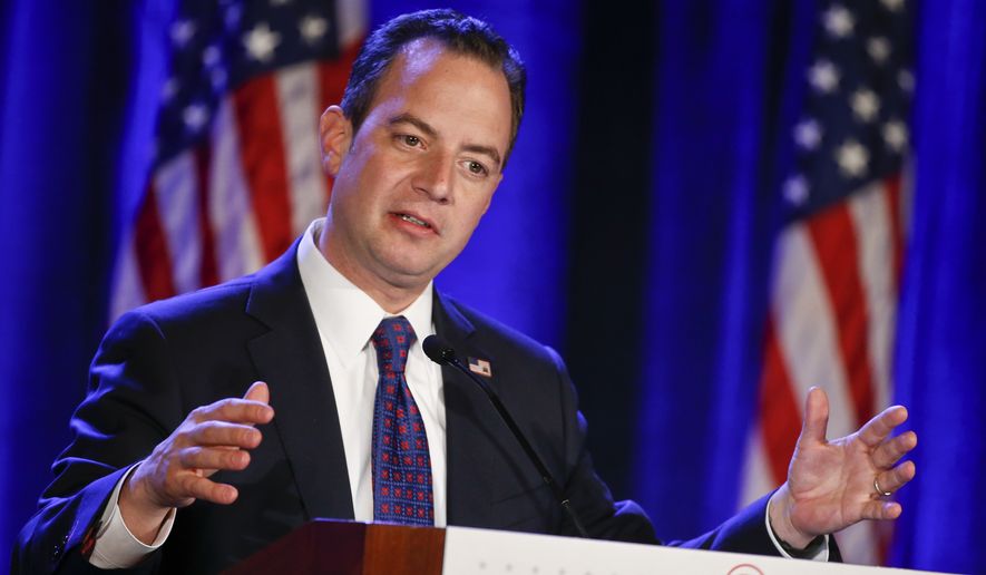 This photo taken Jan. 15, 2015, shows Republican National Committee Chairman Reince Priebus speaking at the Republican National Committee meetings in San Diego. (AP Photo/Lenny Ignelzi) ** FILE **