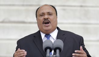 &quot;My father&#39;s approach to the most brutal and unambiguous social injustices during the civil rights struggle was rooted in nonviolence as a morally and tactically correct response,&quot; Martin Luther King III said in an interview with The Washington Times. &quot;In no way do I, nor would my father, condone any &#39;ends justify the means&#39; behavior.&quot; (Associated Press)