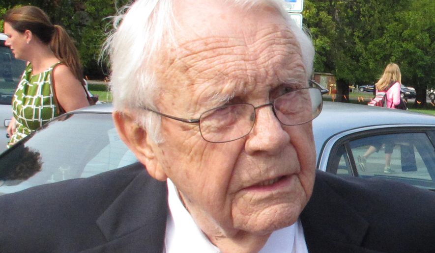 Former Kentucky Sen. Wendell Ford is seen in Lexington, Ky., in this Sept. 27, 2012, file photo. Ford, a former governor and U.S. senator who was the dominant figure in Democratic politics in Kentucky for 30 years, has died. He was 90. (AP Photo/Roger Alford, File)