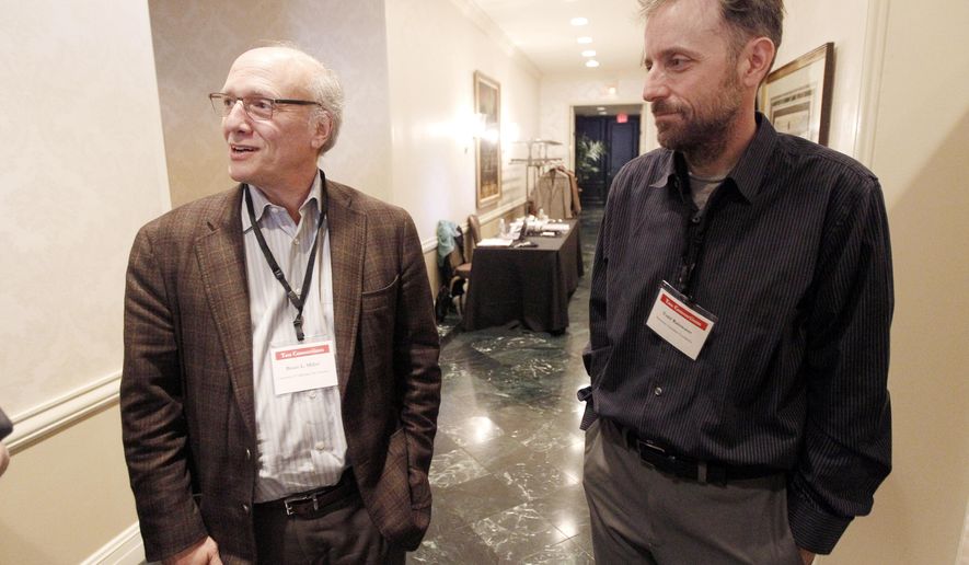ADVANCE FOR USE SUNDAY, JAN. 25 - In this photo taken on Monday, Jan. 19, 2015, Dr. Bruce Miller, left, and Todd Rainwater speak to the media during a semi-annual meeting of the Tau Consortium at the Fort Worth Club, in Fort Worth, Texas,. Rainwater's father, Fort Worth billionaire Richard Rainwater, is suffering from an incurable brain disease called Progressive Supranuclear Palsy, and has poured more than $50 million into a research effort to find a cure. (AP Photo/The Fort Worth Star-Telegram, Brandon Wade) MAGS OUT; (FORT WORTH WEEKLY, 360 WEST); INTERNET OUT