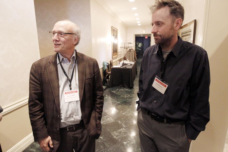 ADVANCE FOR USE SUNDAY, JAN. 25 - In this photo taken on Monday, Jan. 19, 2015, Dr. Bruce Miller, left, and Todd Rainwater speak to the media during a semi-annual meeting of the Tau Consortium at the Fort Worth Club, in Fort Worth, Texas,. Rainwater's father, Fort Worth billionaire Richard Rainwater, is suffering from an incurable brain disease called Progressive Supranuclear Palsy, and has poured more than $50 million into a research effort to find a cure. (AP Photo/The Fort Worth Star-Telegram, Brandon Wade) MAGS OUT; (FORT WORTH WEEKLY, 360 WEST); INTERNET OUT