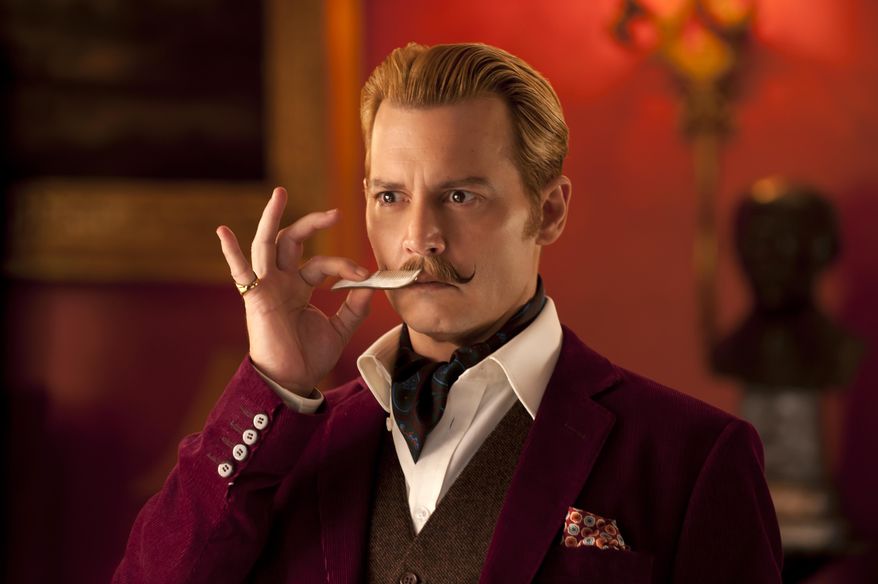 In this image released by Lionsgate, Johnny Depp appears in a scene from "Mortdecai." (AP Photo/Lionsgate, David Appleby)