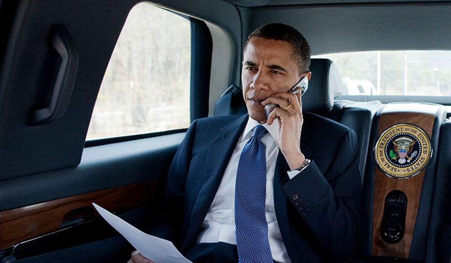 President Barack Obama talks on the phone with a Member of Congress while en route to a health care event at George Mason University in Fairfax, Va., March 19, 2010 in this file photo. The White House comments line was reported as disconnected on Jan. 14, with just five and a half days left in the Obama presidency. (Official White House Photo by Pete Souza) **FILE**

This official White House photograph is being made available only for publication by news organizations and/or for personal use printing by the subject(s) of the photograph. The photograph may not be manipulated in any way and may not be used in commercial or political materials, advertisements, emails, products, promotions that in any way suggests approval or endorsement of the President, the First Family, or the White House. 



