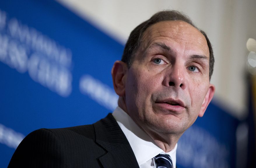 Veterans Affairs Secretary Robert McDonald speaks at the National Press Club in Washington on Nov. 7, 2014. The Veterans Affairs Department says it is creating a single regional framework that divides the sprawling agency into five clearly marked regions. The new framework is part of a larger reorganization that VA leaders say will bring a singular focus on customer service to an agency that serves 22 million veterans. (AP Photo/Manuel Balce Ceneta, File) **FILE**