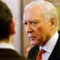 Sen. Orrin Hatch, Utah Republican, is hoping the Supreme Court will rule against the Obama administration in the case over exchanges and subsidies, but the administration is using Mr. Hatch&#39;s own words to defend the law, citing an op-ed he wrote about the Affordable Care Act five years ago. (Associated Press)