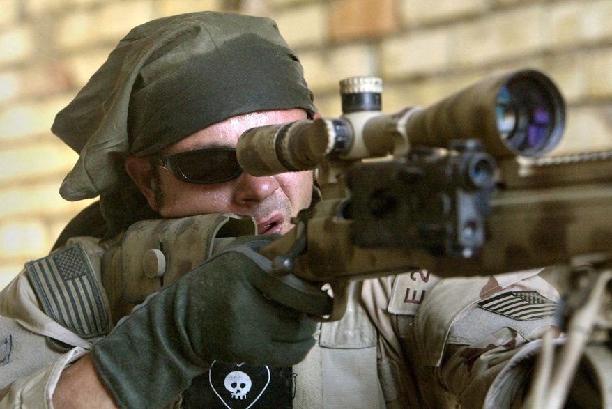 in the crosshairs: Rep. Ryan K. Zinke, a former Navy SEAL, said marksmen like "American Sniper" author Chris Kyle are crucial to U.S. military operations. (Associated Press)