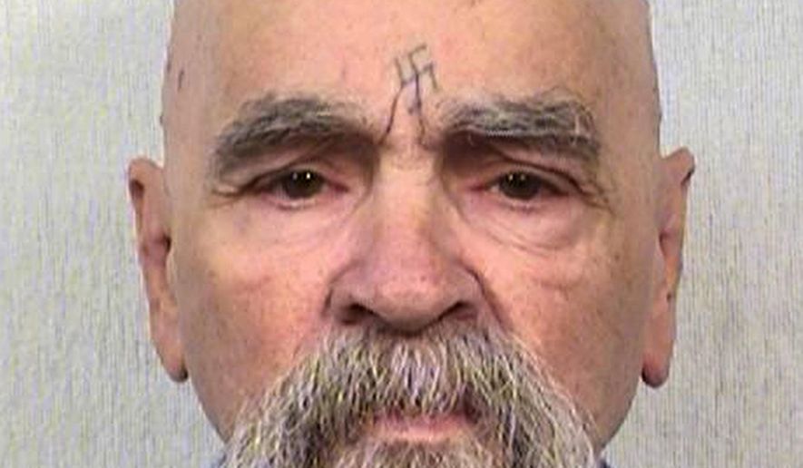 FILE - This Oct. 8, 2014 file photo provided by the California Department of Corrections shows 80-year-old serial killer Charles Manson. State prison officials say mass murderer Charles Manson has yet to marry a 26-year-old devotee, who insists the 1960s cult leader was wrongly convicted. California Department of Corrections and Rehabilitation spokesperson said Monday, Feb. 2, 2015, that weekend visiting for inmates passed without any nuptials for Manson; the couple’s 90-day marriage license expires Thursday. (AP Photos/California Department of Corrections)