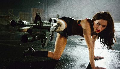 Cherry Darling (Rose McGowan in the movie Planet Terror) rocked a special prosthetic leg incorporating a Bushmaster carbine machine gun fitted with a M203 Cobray 37mm grenade launcher. Nuff said.