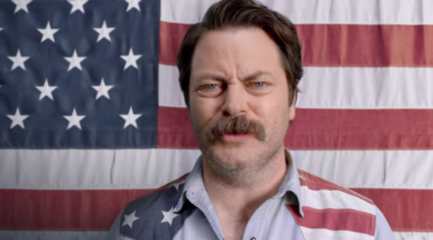 An ad for NBC Sports&#x27; NASCAR programming, featuring the rugged, flannel-wearing Nick Offerman from &quot;Parks and Recreation,&quot; has offended the gluten-free community. (YouTube)