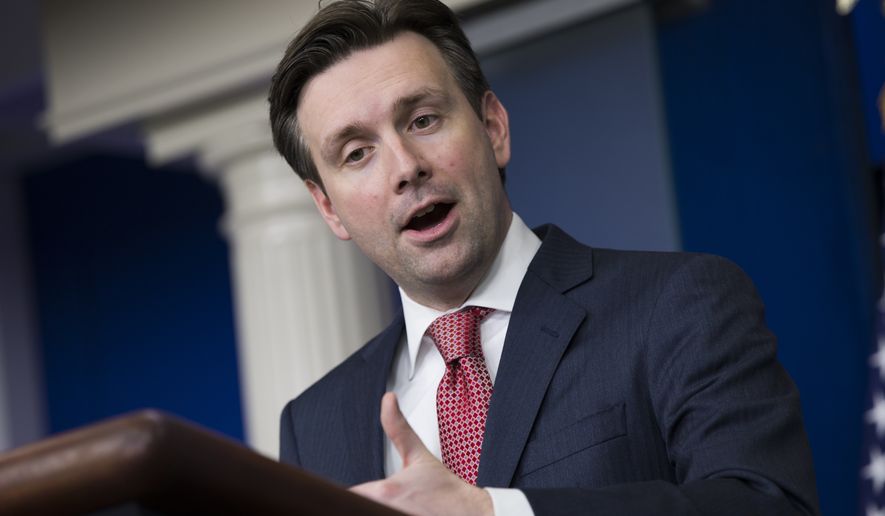 &quot;The air campaign that&#39;s being waged over the skies of Syria remains incredibly — and, in some cases, even devastatingly — effective,&quot; said White House press secretary Josh Earnest.   (AP Photo/Evan Vucci)  