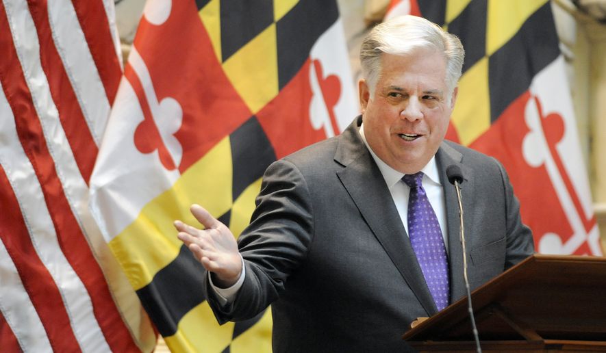 Maryland Gov. Larry Hogan, in his State of the State address in February, outlined plans for reforms to the state&#39;s legislative redistricting process. (AP Photo) 