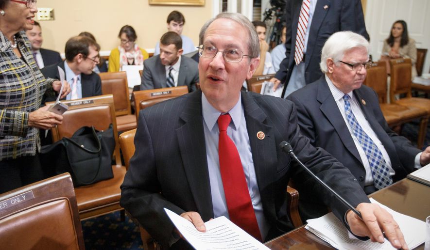 House Judiciary Committee Chairman Bob Goodlatte, Virginia Republican, introduced the Innovation Act in April.  (AP Photo)