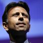 Louisiana Gov. Bobby Jindal pauses while speaking in Ames, Iowa, in this Aug. 9, 2014, file photo. (AP Photo/Charlie Neibergall, File)