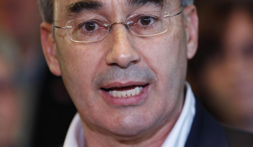 File-This Nov. 5, 2014, file photo shows Republican Bruce Poliquin speaking at a news conference at the Oakland House of Pizza in Oakland, Maine. The Republican congressman is brushing off criticism from conservatives angry that he didn’t vote to repeal President Barack Obama’s health care law. Poliquin of Maine is one of three House Republicans who voted this week against a proposal to repeal the Affordable Care Act. (AP Photo/Robert F. Bukaty, File)