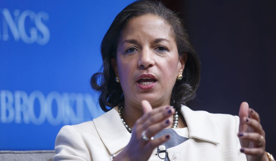 National Security Adviser Susan Rice speaks at the Brookings Institution to outline President Barack Obama&#x27;s foreign policy priorities, Friday, Feb. 6, 2015, in Washington. (AP Photo/J. Scott Applewhite) ** FILE **