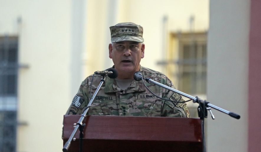 Army Gen. John F. Campbell will explain to lawmakers why he tried to conceal from taxpayers how money is being spent on bolstering Afghanistan&#x27;s nascent security forces and then reversed himself. (Associated Press)