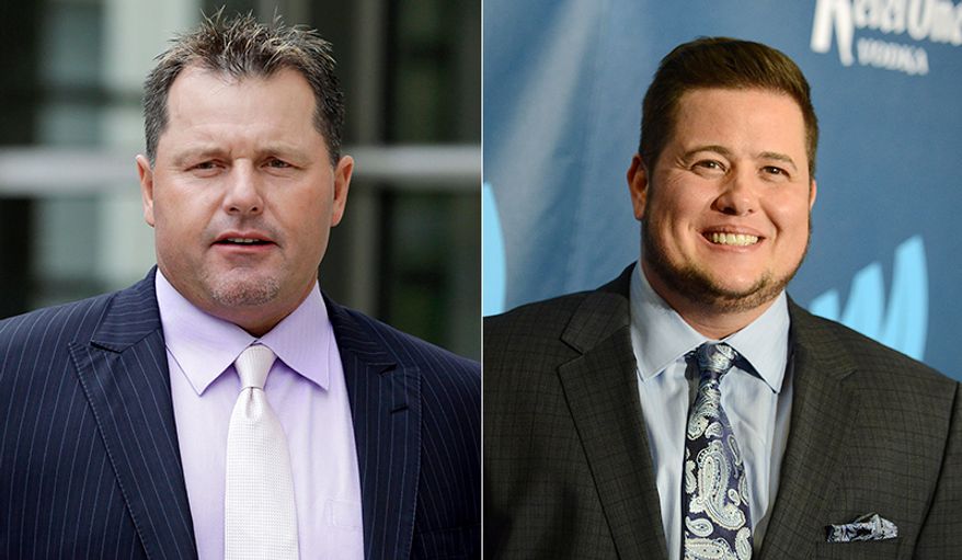 Former MLB pitcher Roger Clemens and Chaz Bono.