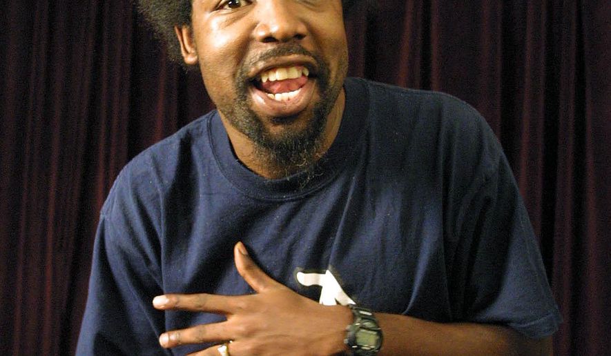 FILE - In this Aug. 22, 2001 file photo, rapper Joseph Foreman, aka Afroman, poses for a portrait in New York. Afroman, who is best known for his Grammy-nominated hit "Because I Got High," was arrested Tuesday night after punching a female fan and his show in Biloxi show was canceled. He was later released after posting $330 bond, said Biloxi Police Chief John Miller. (AP Photo/Shawn Baldwin, File)