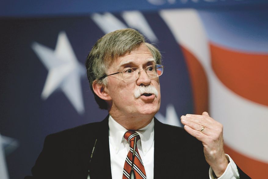 Former U.N. Ambassador John Bolton heads to New Hampshire for a meeting with Scott Brown and a breakfast hour appearance at the New Hampshire Institute of Politics on Friday. (Associated Press)